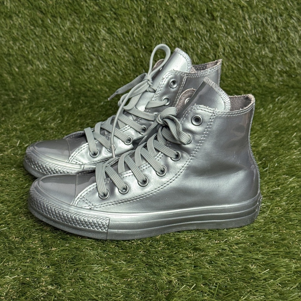 Converse Chuck Taylor All Star Metallic High Top Silver Women 5.5 157630C - Picture 3 of 8